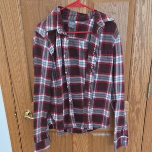 Abercrombie & Fitch Burgundy and White Plaid